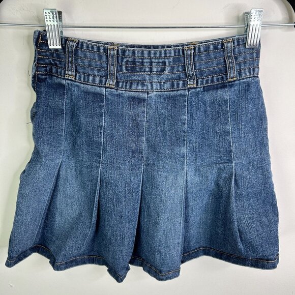 Y2K Xhilaration Girls Denim Pleated Mini Skirt‎ With Pockets Size M (7/8) - Picture 2 of 6